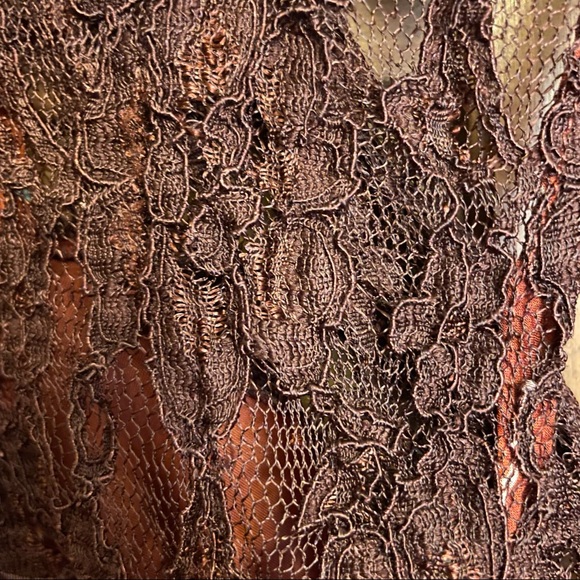 Fall Floral Open Back Halter Top Lace Button-Up Dress - Picture 5 of 10